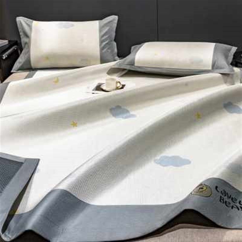 2023新款冰丝凉席三件套夏季可水洗冰藤席家用折叠空调席子床笠款,床上用品,冰丝席,淘宝优惠券,粉丝福利购,淘宝优惠卷