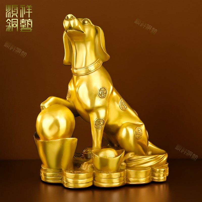 铜狗摆件纯铜西北缺角生肖狗补角生肖狗家居客厅装饰金属狗工艺礼图片