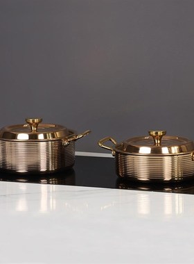 WU物兮物现代样板房间厨房饰品摆件橱柜砧板软装饰不锈钢锅具煎锅