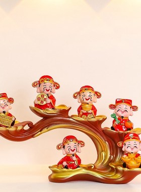 五路财神摆件招财家居客厅玄关办公室工位装饰品开业乔迁新居礼物