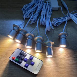 led明装 迷你可调光珠宝灯钟表模型手办1W小射灯12V并联1拖N展柜灯