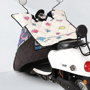 电动车挡风被冬款加厚o加宽侧翼防风抗寒秋冬款卡通图案挡风前围