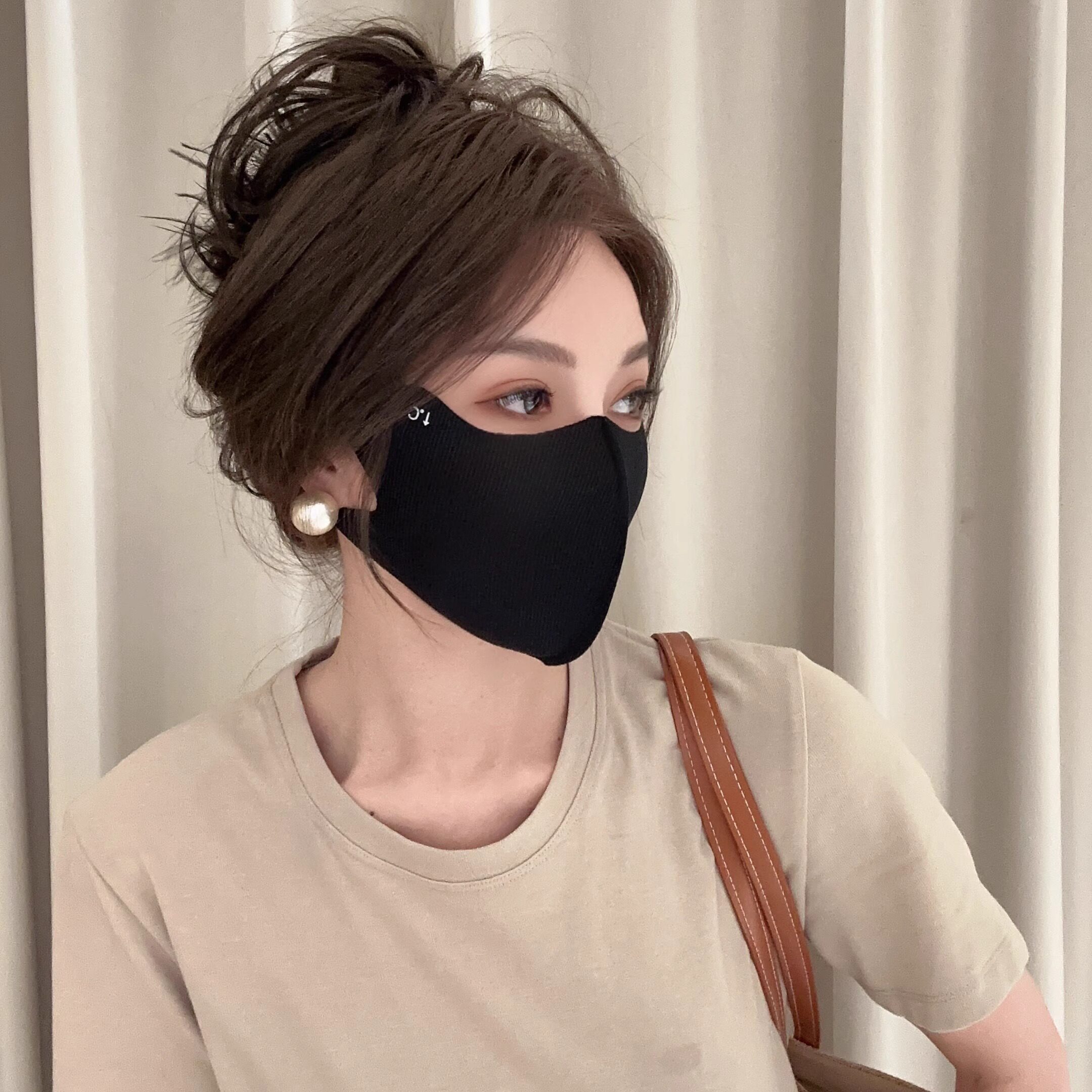 德芬妲防晒口罩女夏季无痕防紫外线轻薄透气立体遮阳冰丝防晒面罩