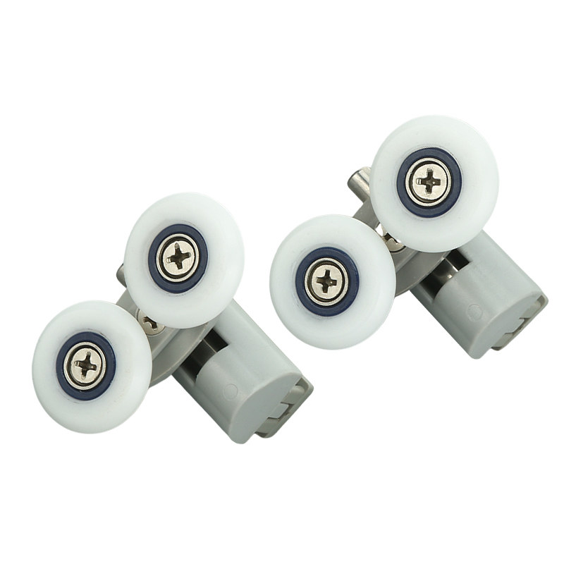 圆弧房滑轮浴室玻璃移门吊滑轮推拉调节滚轮塑料弹跳轮