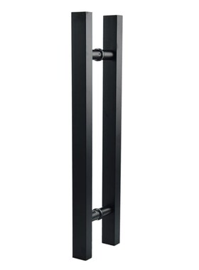 方管磨砂黑色玻璃门大拉手 浴室实木门加长2米把手大门扶手