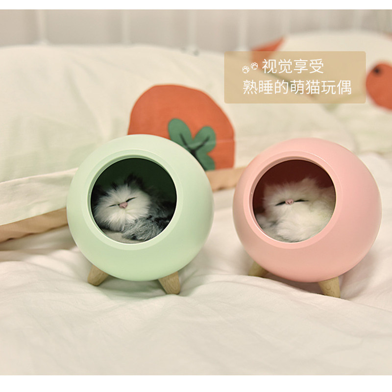 创意爱猫咪屋小夜灯in少女心充电式伴睡灯护眼氛围卧室床头灯