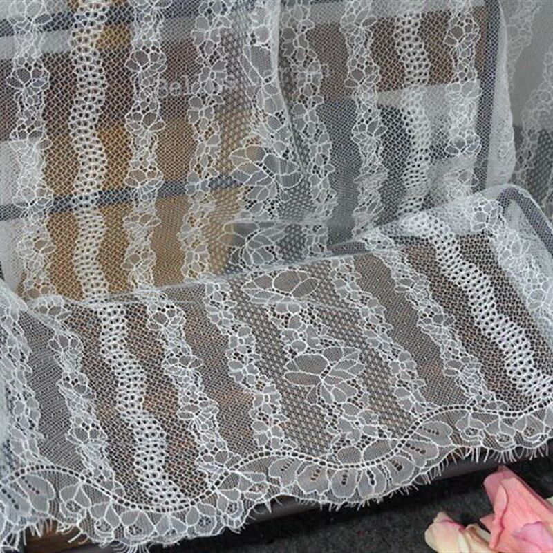 宽米 出口优质网纱睫毛蕾丝边面料 DIY婚纱礼服披肩头纱辅料