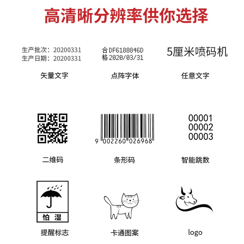 汉捷森SC500大字符智能喷码机 大字体纸箱木板生产日期喷码机 标