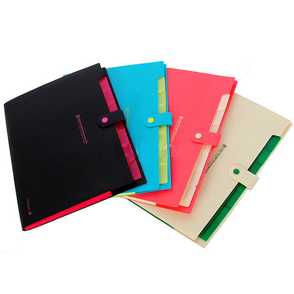 雯屋韩国文具MG文件夹多层风琴文件整理包办公学生搭扣资料袋