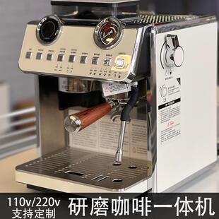 110v 研磨一体浓缩家用全半自动商用咖啡机 220v咖啡机意式 美式