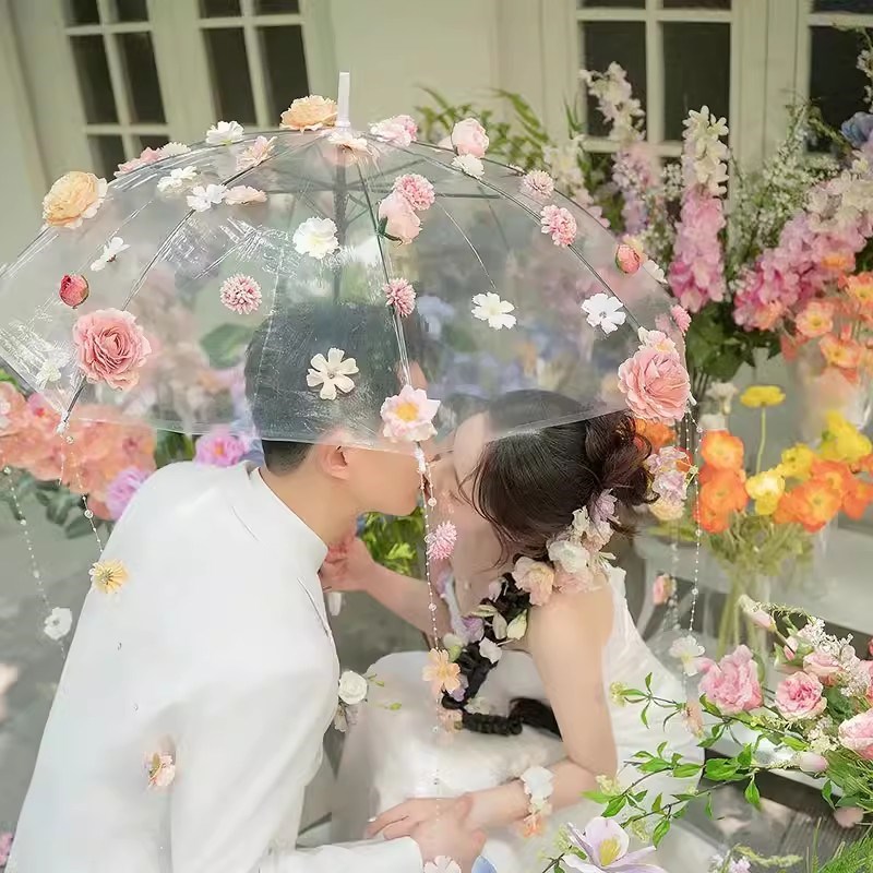 新款写真拍照道具伞粘伞小新手拿伞婚纱摄影外景旅拍