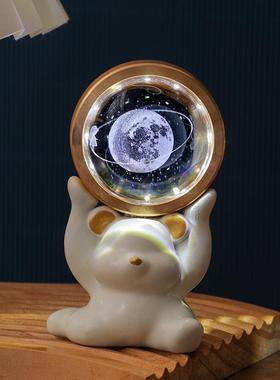 暴力熊水晶球小夜灯实用生日礼物女生闺J蜜送女朋友女孩高级感小