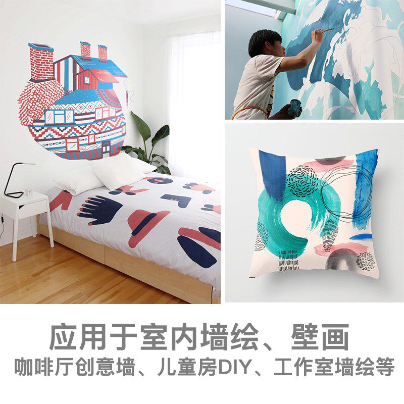美邦祈富丙烯颜料大桶装 室内墙绘彩绘颜料专用丙烯画diy手绘褪色