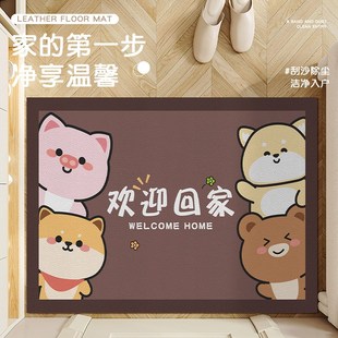 卡通地垫入户门垫耐磨防t滑可擦免洗家用进门门口定制玄关地毯定