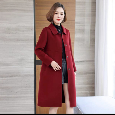 孜洋秋冬新款百分百双面绵羊毛大衣高端显瘦气质百搭628