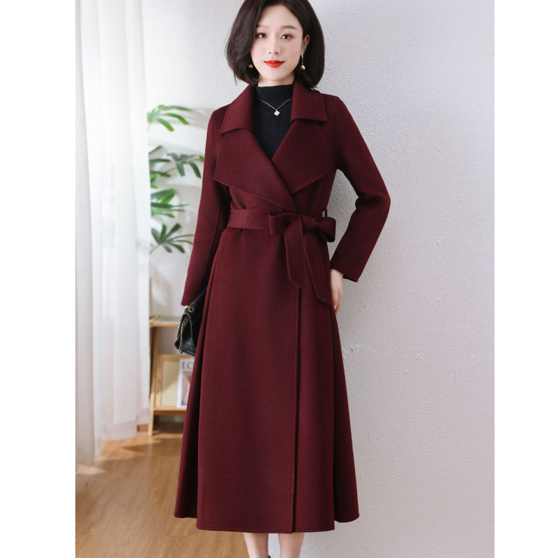 孜洋秋冬新款百分百双面绵羊毛大衣高端显瘦气质百搭8559