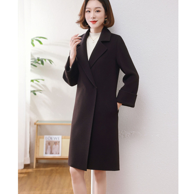 孜洋秋冬新款百分百双面绵羊毛大衣高端显瘦气质百搭2335