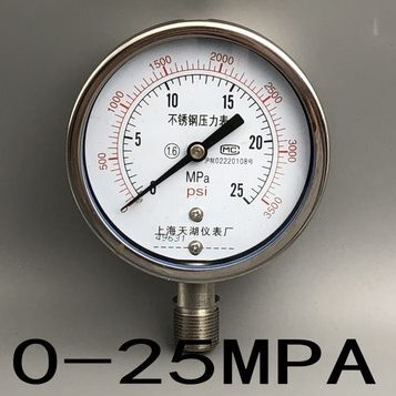 Y-100BF全不锈钢压力表Y100BF- 25MPA 3500PSi 耐腐蚀 高温表