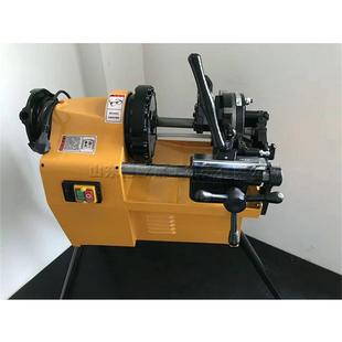 小型电动钢管套丝机 建筑管道内孔倒角机 圆锥管螺纹仿形设备