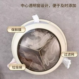 壁挂旋转3合1收纳盒厨房一次性保鲜膜套手套垃圾袋分格收纳整理盒