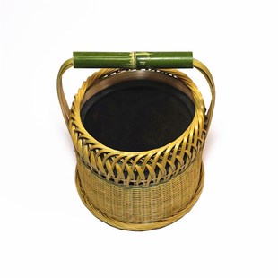 烘烤火篮青冈木炭无烟暖篮烘火竹制圆形烘篮精品火熥竹编