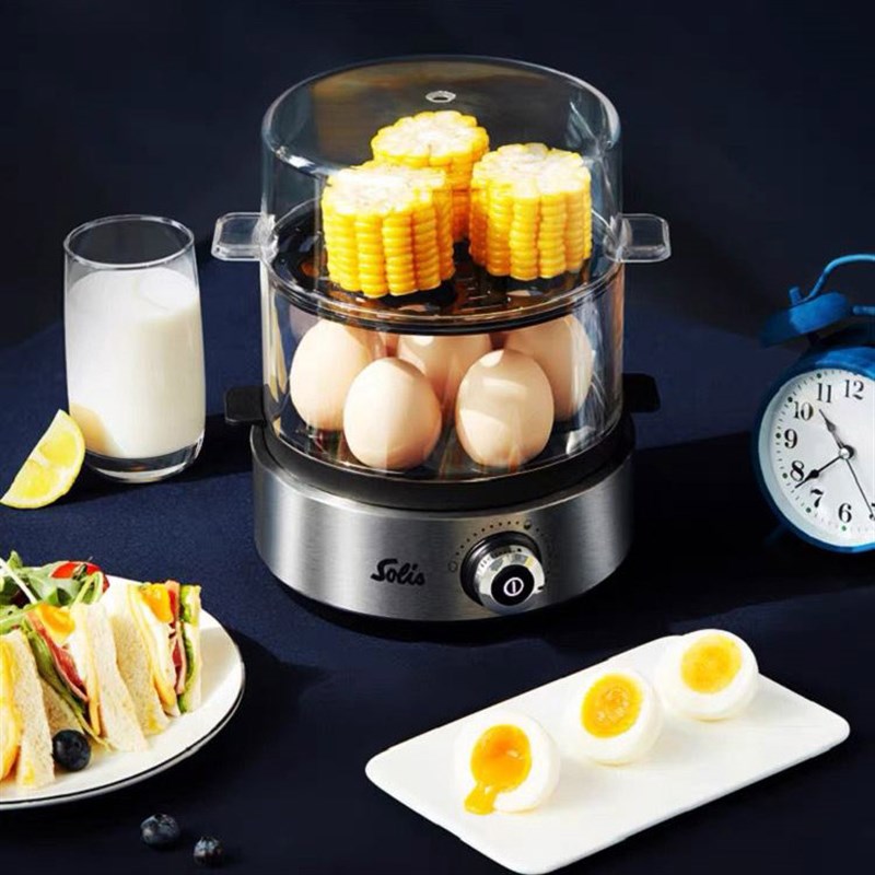瑞士索利斯Solis不锈钢迷你双层智能蒸蛋器煮蛋器煎蛋早餐蛋羹机