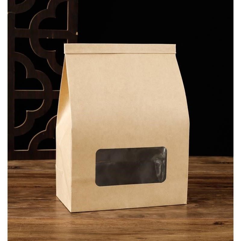 牛皮纸茶叶包装袋红色窗自封袋铝箔铁丝散茶密封袋牛皮纸袋