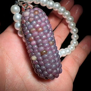 文玩玉米手把件宝石多彩玉米小玉米迷你拇指真玉米把件盘完文玩