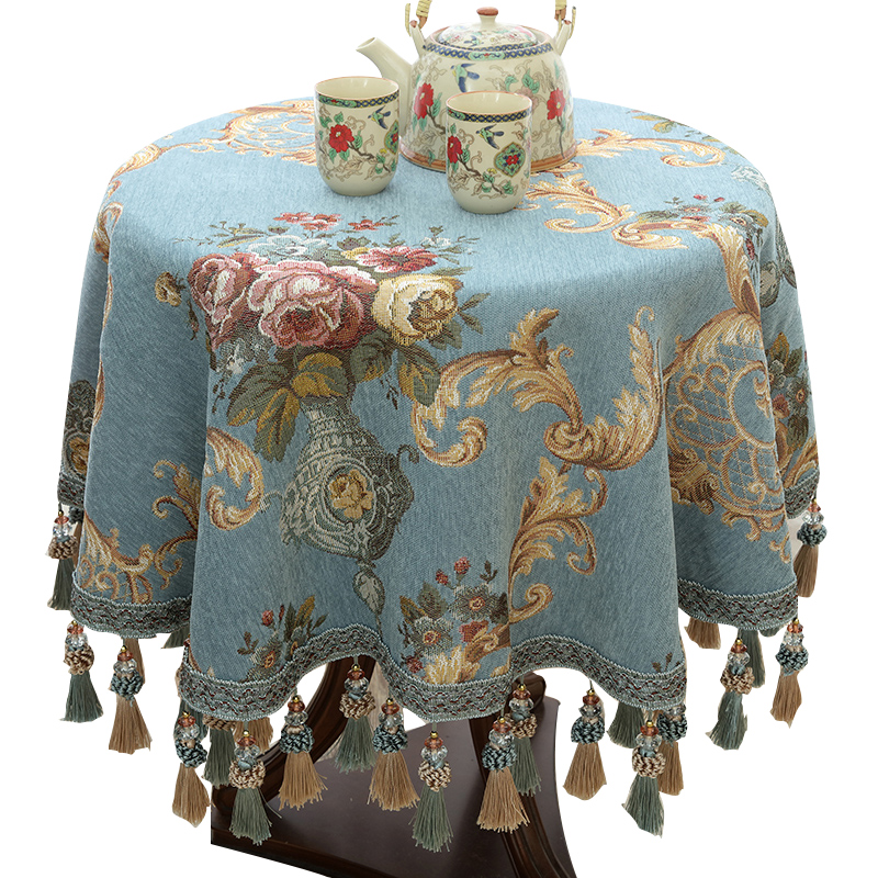 欧式小圆桌方桌桌布布艺圆形餐桌布圆台台布家用圆茶几长方形餐厅