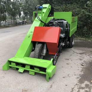 三轮小型厚层粪清粪车液压自卸粪斗扒粪车除粪省人工柴油铲粪车