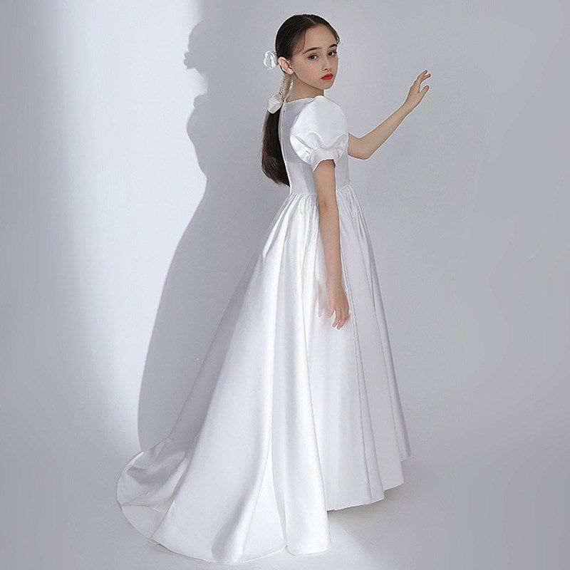 女生大码红色礼服公主裙生日洋气婚纱蓬蓬纱走秀主持人钢琴演出服