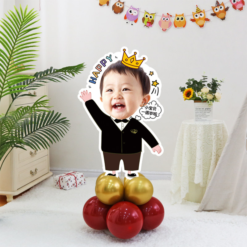 生日人形立牌百日宴布置迎宾牌满月宝宝头像照片周岁大头娃娃kt板,节庆用品/礼品,气球,淘宝优惠券,粉丝福利购,淘宝优惠卷