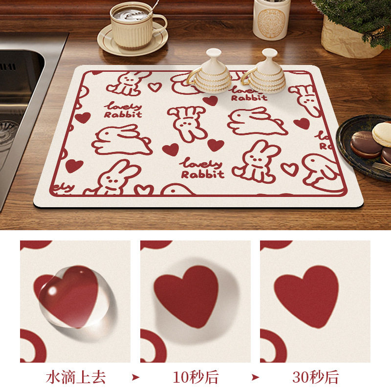 厨房沥水垫家用台面吸水矽藻泥餐桌垫隔热碗盘垫餐具垫茶几垫防烫,居家布艺,茶几垫,淘宝优惠券,粉丝福利购,淘宝优惠卷