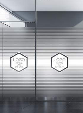 办公室UV白色玻璃贴纸会议室商场创意装饰腰线磨砂静电logo可定制