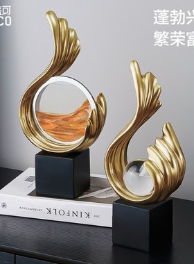 流沙画水晶球摆件创意客厅电视柜玄关家居饰品招财2024开业摆件