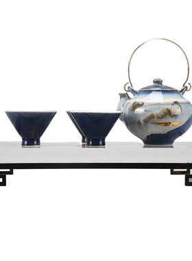 新中式陶瓷茶具套装家用禅意茶壶茶盏托盘样板房客厅软装饰品摆件