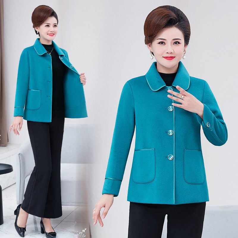 妈妈装双面绒大衣女士秋冬新款毛呢外套中年女小翻领短款呢子上衣,女装/女士精品,毛呢外套,淘宝优惠券,粉丝福利购,淘宝优惠卷