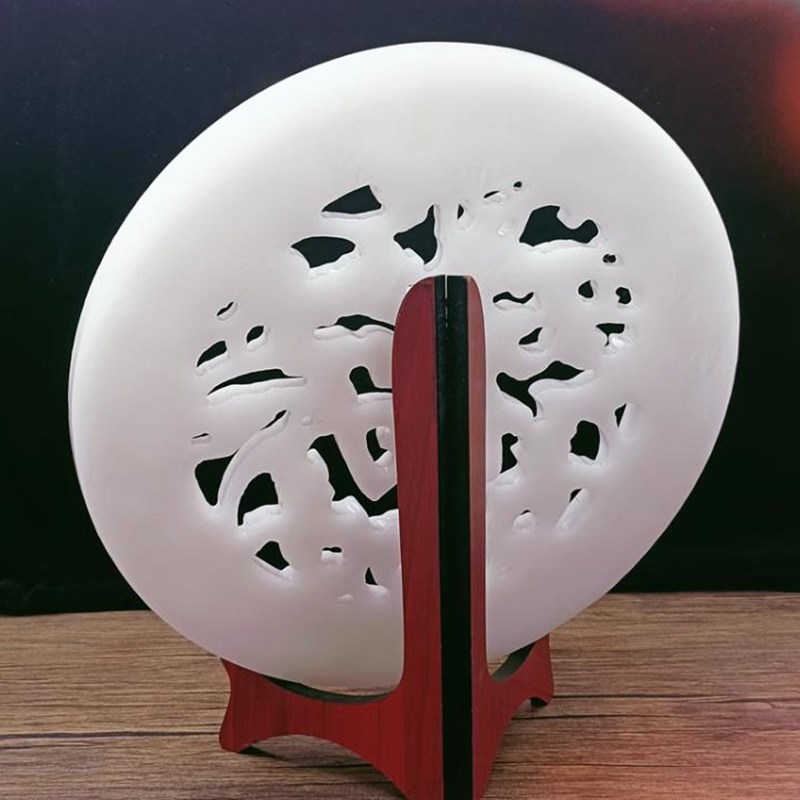 玉石福字玉盘平安扣玉璧客厅办公室博古架装饰乔迁开业礼品玉摆件