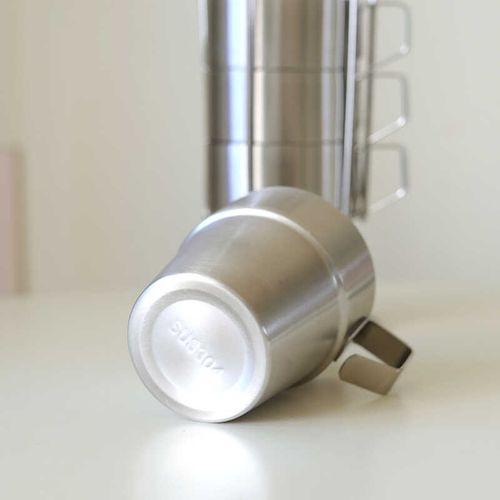 日式户外双层大杯咖啡杯不锈钢304露营马克茶杯啤酒杯折叠套装