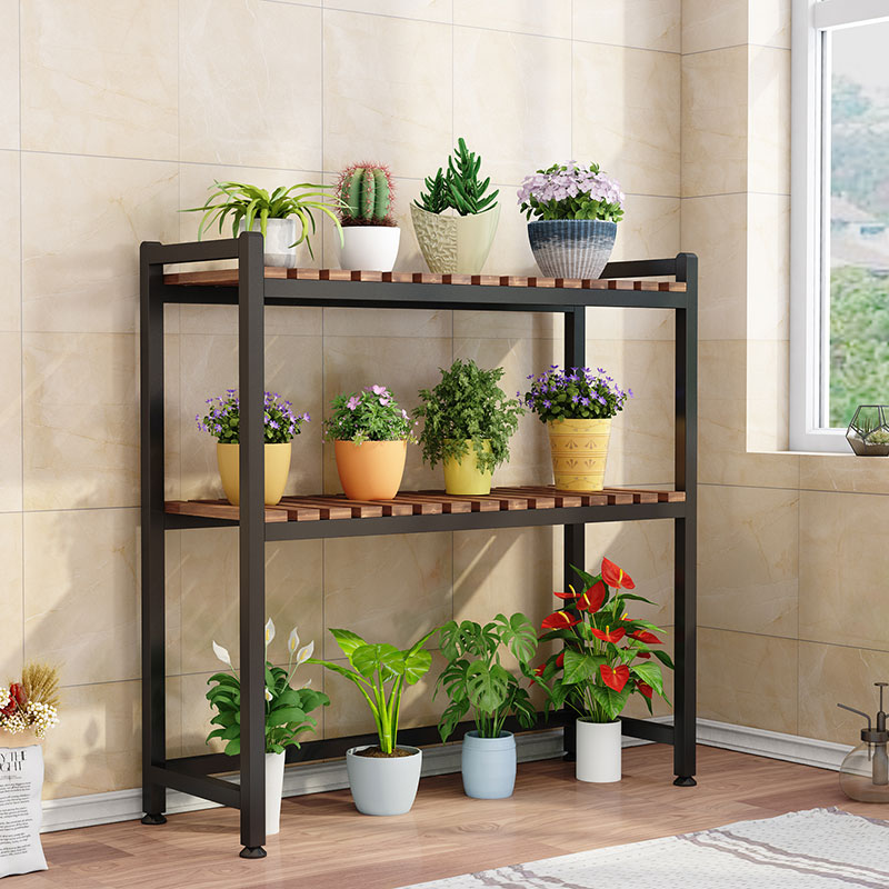 花架置物架阳台窗台神器改造客厅落地式铁艺多肉花盆架室内防腐木