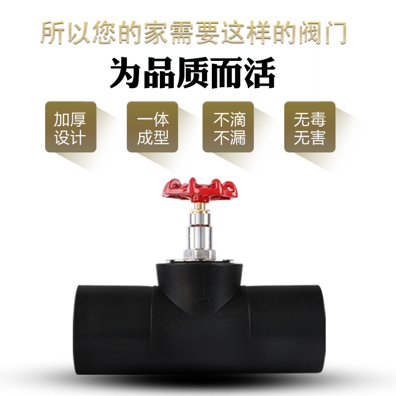 PE热熔截止阀升降式4分6分 20 25 32 40 50 63 75 90 110水管阀门