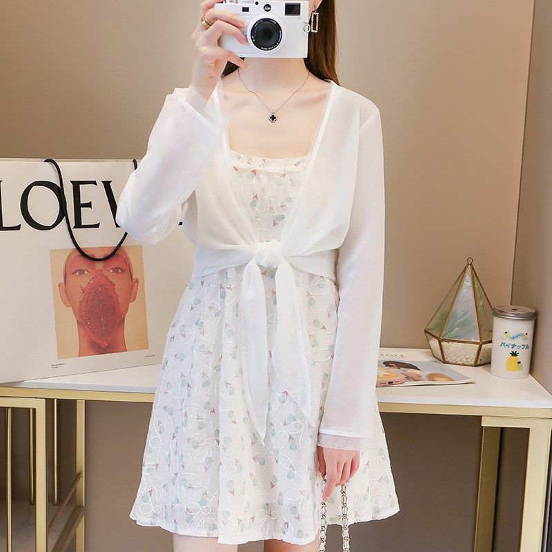 防晒雪纺衫女夏季新款披肩配吊带裙子开衫短外套薄款外搭长袖上衣,女装/女士精品,蕾丝衫/雪纺衫,淘宝优惠券,粉丝福利购,淘宝优惠卷