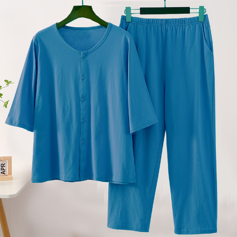 夏季七分袖中年妈妈开衫短裤睡衣家居服休闲套装加肥加大女士汗衫,女士内衣/男士内衣/家居服,睡衣/家居服套装,淘宝优惠券,粉丝福利购,淘宝优惠卷