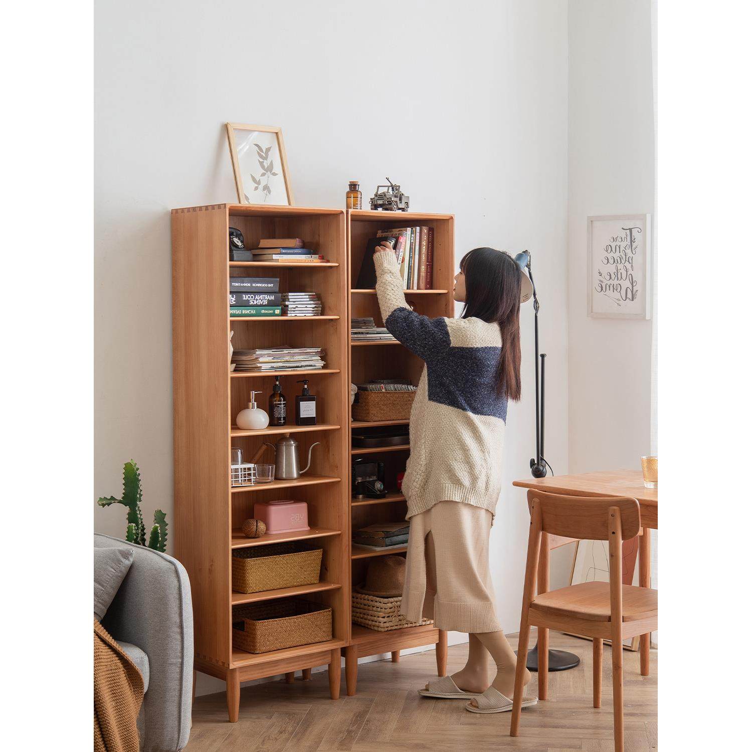 北欧实木书柜一体靠墙家用简约书架客厅置物架日式立柜展示柜组合,3C数码配件,USB多功能数码宝,淘宝优惠券,粉丝福利购,淘宝优惠卷