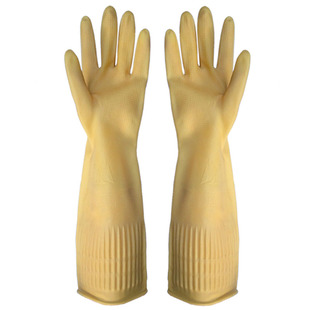 胶皮橡胶乳胶手套加长款女家用厨房洗碗衣服劳保工作加厚耐磨防水