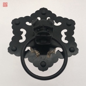 中式 仿古四合院大门首寿字铁环把手铸铁兽头拉手大门环拉手拉环