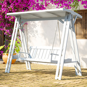 户外防腐木荡秋千庭院实木摇椅成人花园室外别墅院子木质木头吊椅