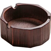 客厅多功能办公室家用摆件 木头实木烟缸 竹制复古烟灰缸 创意个性