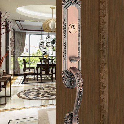 双开大门锁对开门木门入户门锁具欧式豪华双拉别墅防盗门门锁欧式