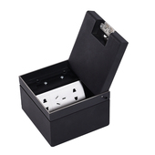 130不锈钢大理石地插座隐形纯平防水隐藏式 五孔网络地面插座黑色